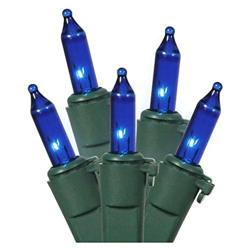 Vickerman Vickerman 35 Blue Mini Light on Green Wire 12' Christmas Light Strand
