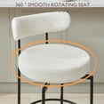 thumbnail image 4 of LAZZO Swivel Counter Height Bar Stools Set of 2, Boucle Sherpa White with Back, Metal Legs & Footrest,White, 4 of 7