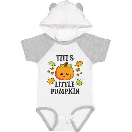 

Inktastic Titis Little Pumpkin with Leaves and Stars Gift Baby Boy or Baby Girl Bodysuit