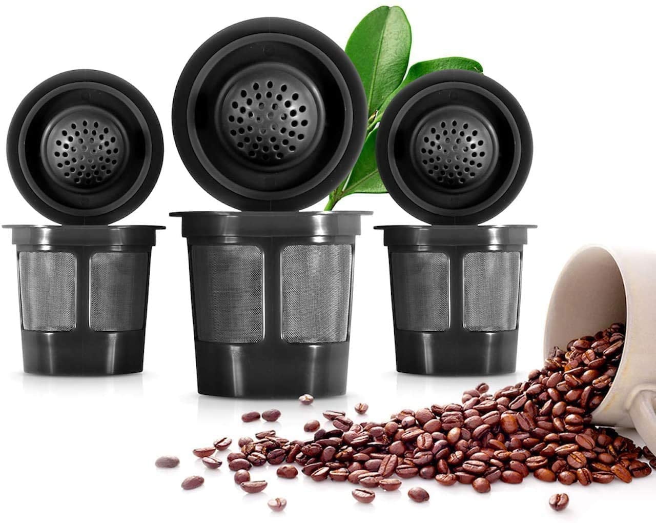 3Pcs Reusable K Cups Coffee Filters Pod Capsules for Keurig 2.0 1.0 BPA FREE 
