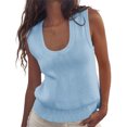 thumbnail image 2 of Womens Summer Sweater Vest Sleeveless Ribbed Knit Tank Tops Going Out Casual Basic Scoop Neck Tshirt, 2 of 6