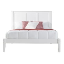 Camaflexi Shaker Style Solid Wood Full Panel Platform Bed in White 100% Solid Wood