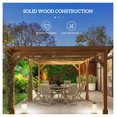 thumbnail image 4 of 20x10ft Wood Pergola, Outdoor Gazebo Grape Trellis - Dark Brown, 4 of 9