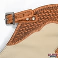 thumbnail image 3 of Hilason Bull Riding Chinks Chaps Pro Rodeo Western Smooth Leather Black & White, 3 of 6