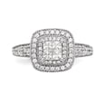 thumbnail image 4 of 14K White Gold Ring Band Engagement Diamond Square Round, Size 9, 4 of 7