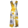 thumbnail image 4 of QIPOPIQ Robe Longue Portefeuille d'Été pour Femme Décontractée Bohème à Fleurs à Col en V Sans Manches à Ourlet Volanté Robe Longue de Plage Liquidation d'Été, 4 of 5