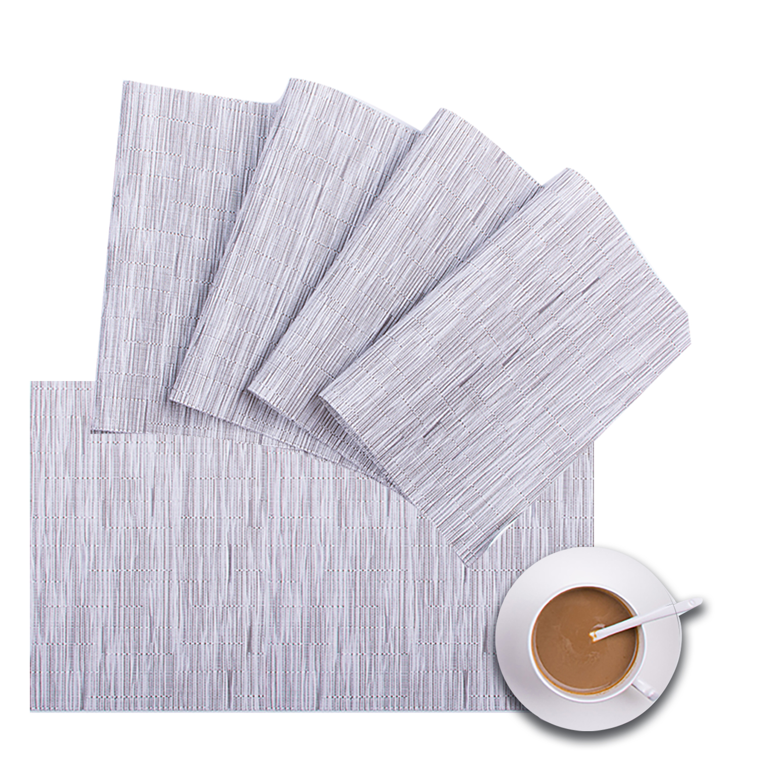 Placemats Set of 4 for Table, Vinyl Placemats, 12in x 18in