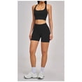 thumbnail image 3 of Top-kevin Women 2 Piece Workout Sets High Waisted Tummy Control Biker Shorts Halter Padded Tank Tops, 3 of 7