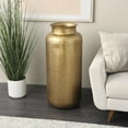 thumbnail image 2 of DecMode 36" Tall Textured Hammered Floor Gold Metal Vase, 2 of 9