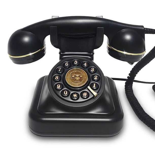 Teléfono fijo retro con enchufe para el hogar, teléfono de oficina europeo antiguo, estilo pastoral francés, creativo y de moda