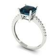 thumbnail image 2 of Solitaire with Accents Engagement Ring for Women - 2.7ct Natural London Blue Topaz in 18K White Gold Promise Ring, 2 of 6