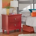 thumbnail image 1 of Chelsea Lane Elise 2-Drawer Nightstand End Table, Red, 1 of 4