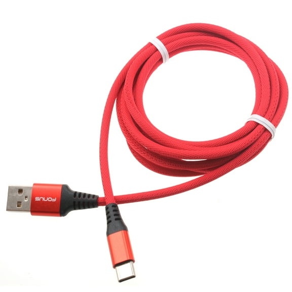 Type-C Red 10ft USB-C Cable for Moto G Stylus 5G (2022) Phone - Charger Cord Power Wire Long B1A Compatible With Motorola Moto G Stylus 5G (2022)