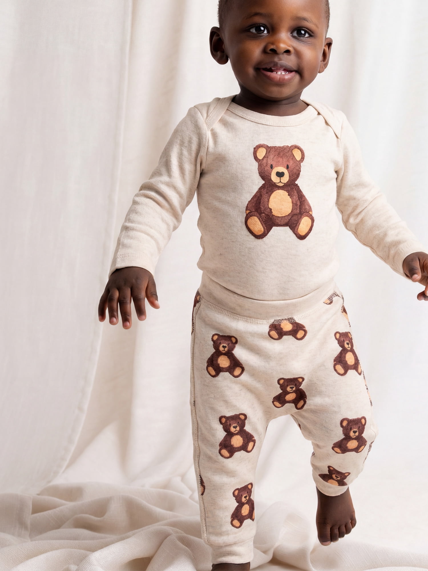M+A by Monica + Andy Organic Cotton Gender Neutral First Moves Bodysuit + Groove Pant Set, Sizes Newborn -24 Months