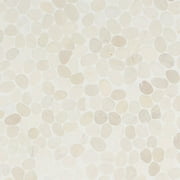Bond Tile Picturesque White Sliced Round Mosaic Floor and Wall Tile Sample