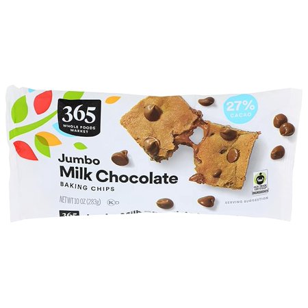 WF Chocolate Chips Baking Jumbo Milk Chocolate, 10 Ounce