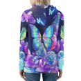 thumbnail image 2 of Renewold Colorful Zip Front Drawstring Hoodies for Women Size 4XL Dazzling Butterfly Floral Graphic Casual Sweatshirt Tops Outside Workout Jacket with Pockets, 2 of 5
