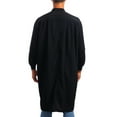 thumbnail image 4 of Mens Button Down Shirt Shirt Bulk Dress Shirts Men X Large Mens Shirts Tee N Big And Tall T Top Print Dress Button Arabic Style Fashion Long Men's Solid Robe Black XL, 4 of 5