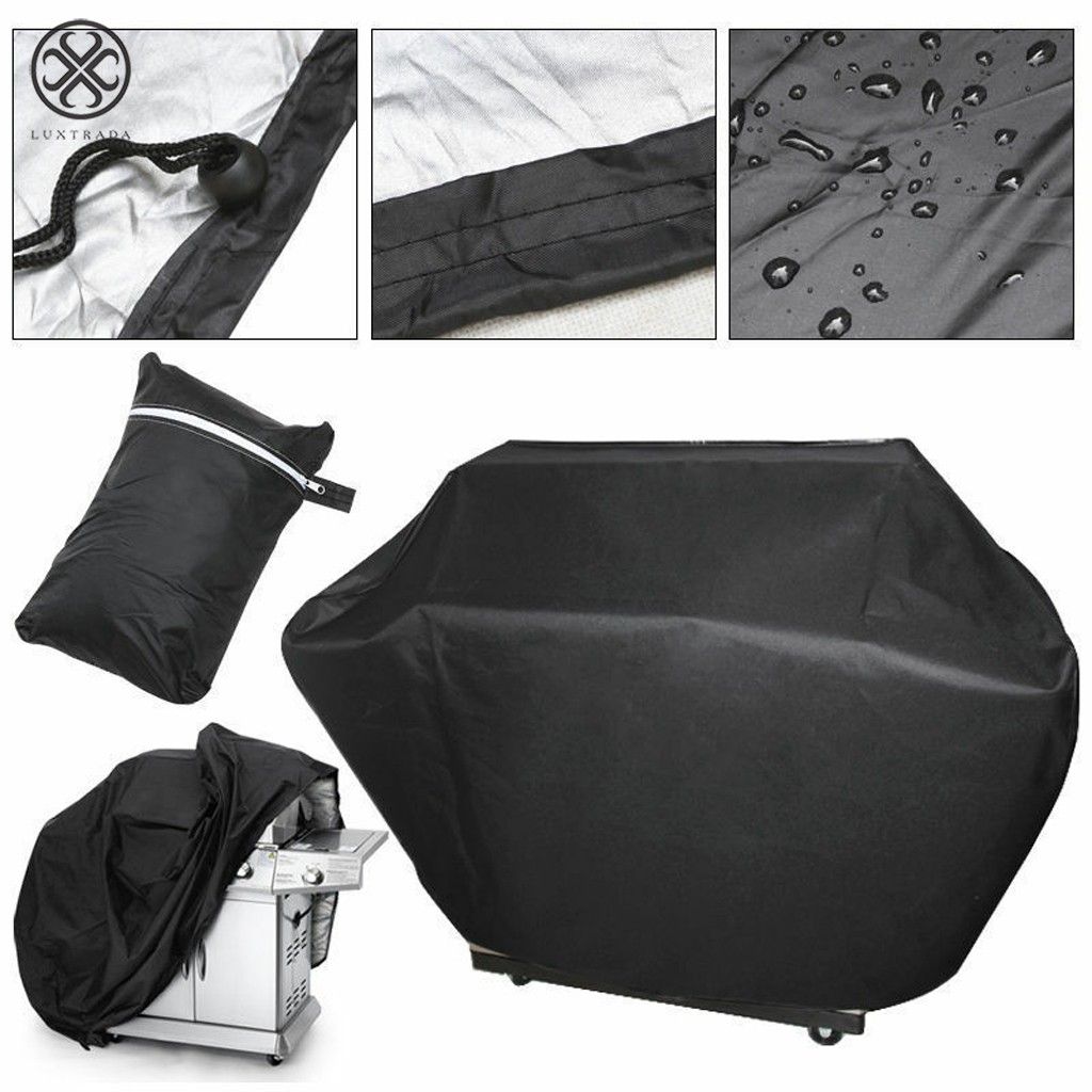 Luxtrada Gas Grill Cover 57Inch Black BBQ Cover Waterproof Weather