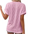thumbnail image 5 of MIUOWANP Short Sleeve T-shirt Blouse for Women Fashion Women's Summer Casual V Neck Short Sleeve Solid Color Tops Pullover Blouse Pink L, 5 of 5