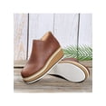 thumbnail image 6 of Daeful Ladies Casual Shoes Slip On Ankle Booties Platform Walking Shoe Driving Non-Slip Lightweight Wedge Brown 7.5, 6 of 9