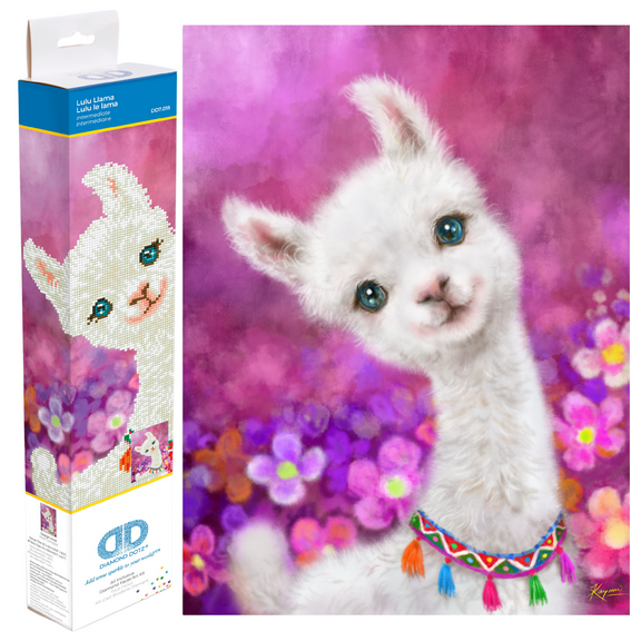 Diamond Dotz Lulu Llama Diamond Painting Kits for Adults - Diamond Art Kits a Relaxing Creative Craft Kit with Dotz Gems 16.5x12.6