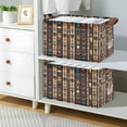 thumbnail image 2 of Yayeee Foldable Storage Basket for Shelves with Handles Waterproof Cloth Bins, Beige Geometric, 2 of 7