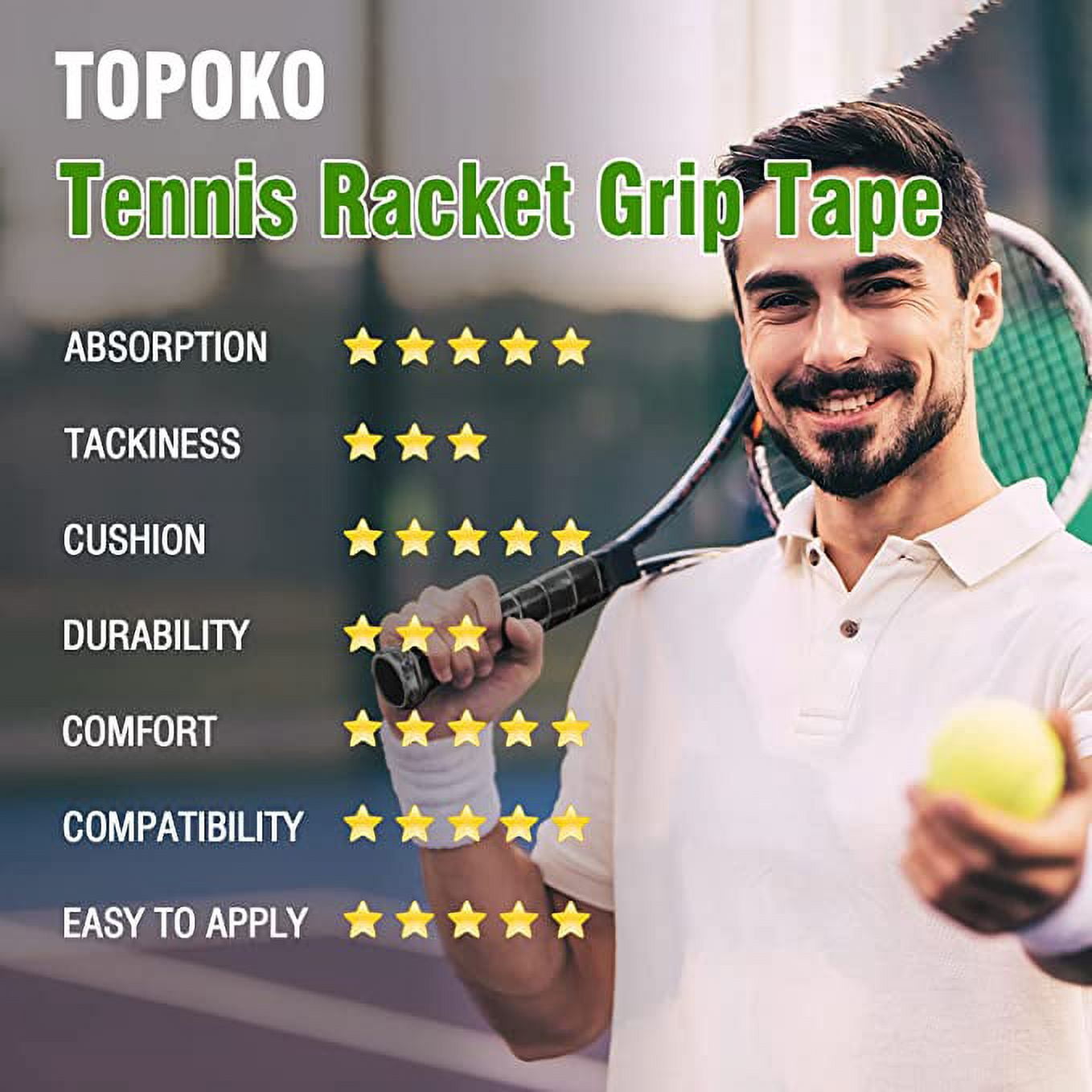 30pcs Tennis Racket Grip Tape, Overgrip Tennis Racket Grip Tape, Wrap Your Racket, Keep Your Racket Dry, Durable and Absorbent - 6 Colors