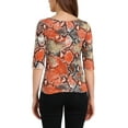 thumbnail image 4 of INSPIRE CHIC Women's Elbow Sleeves Top Round Neck Slim Fit Basic Tee Casual Printed T-Shirt XL Multicolor-Snake, 4 of 7