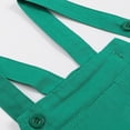thumbnail image 7 of CPNG Girls and Boys Short Overalls Kids Solid Color Casual Loose Fit Performance Suspender Shorts Summer Photography Overalls(Green,14-15 Years), 7 of 7