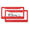 thumbnail image 3 of 2Pcs Red&nbsp;Carbon Fiber Printed Style License Plate Frames&nbsp;Front & Rear Bracket Cover, 3 of 5