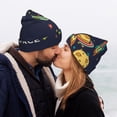 thumbnail image 5 of Picia Space Pattern Knitted Beanie Hat for Men and Women , Unisex Winter Warm Stretchy Knit Cap Thick Fisherman Beanies Cuffed Plain Skull Caps, 5 of 6