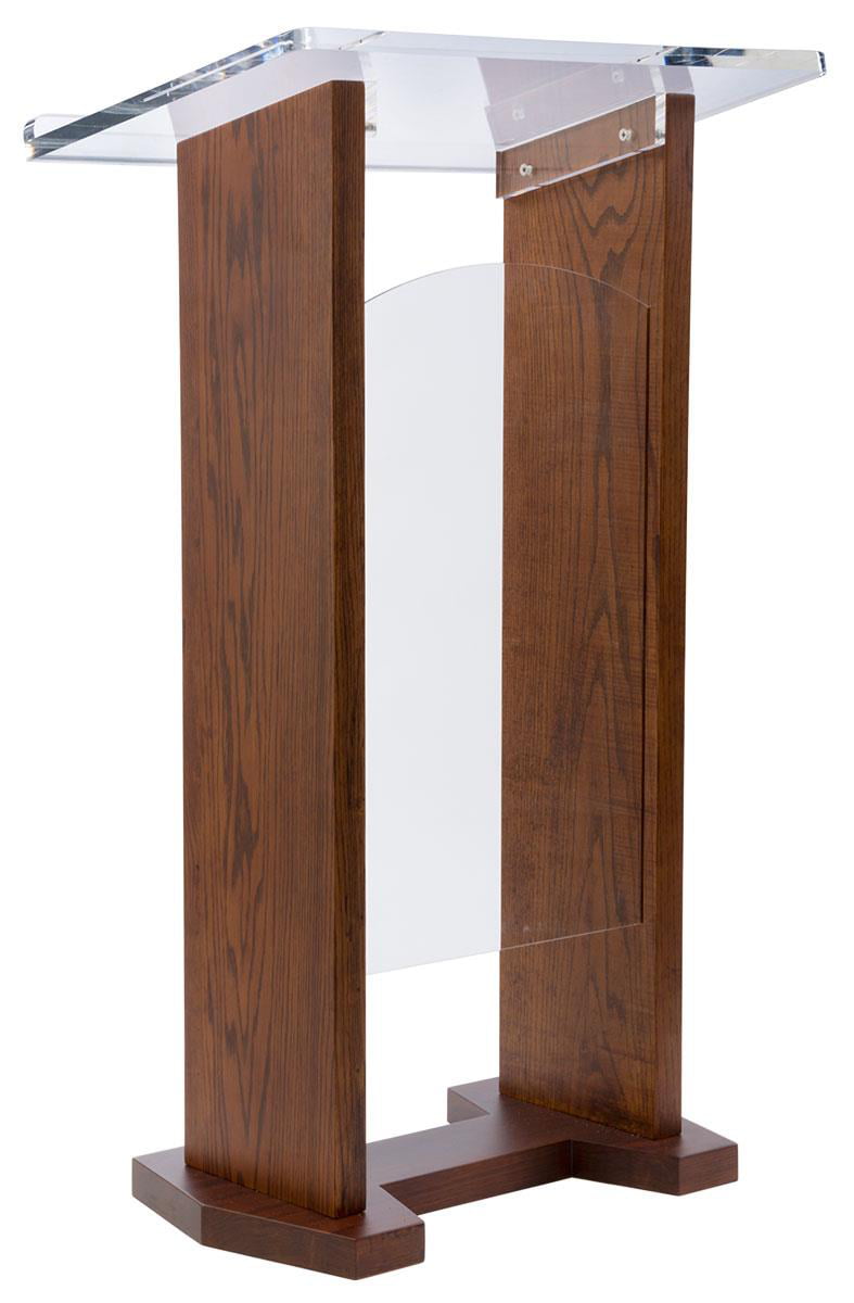 Mahogany Displays2go Affordable Wood Finish Lecterns OLILCTOPBSM 