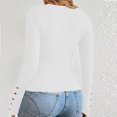 thumbnail image 2 of ZZwxWA Womens Sweaters Fall V Neck Pullover Long Sleeve Stretch Button Casual Ribbed Knit Tops, 2 of 2