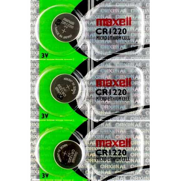 3 x Maxell CR1220 Batteries, Lithium Battery 1220