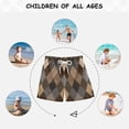 thumbnail image 6 of Brown Tone Argyle Pattern Plaids Swim Trunks Board Shorts Beach Pants Bathing Bottoms L, 6 of 8