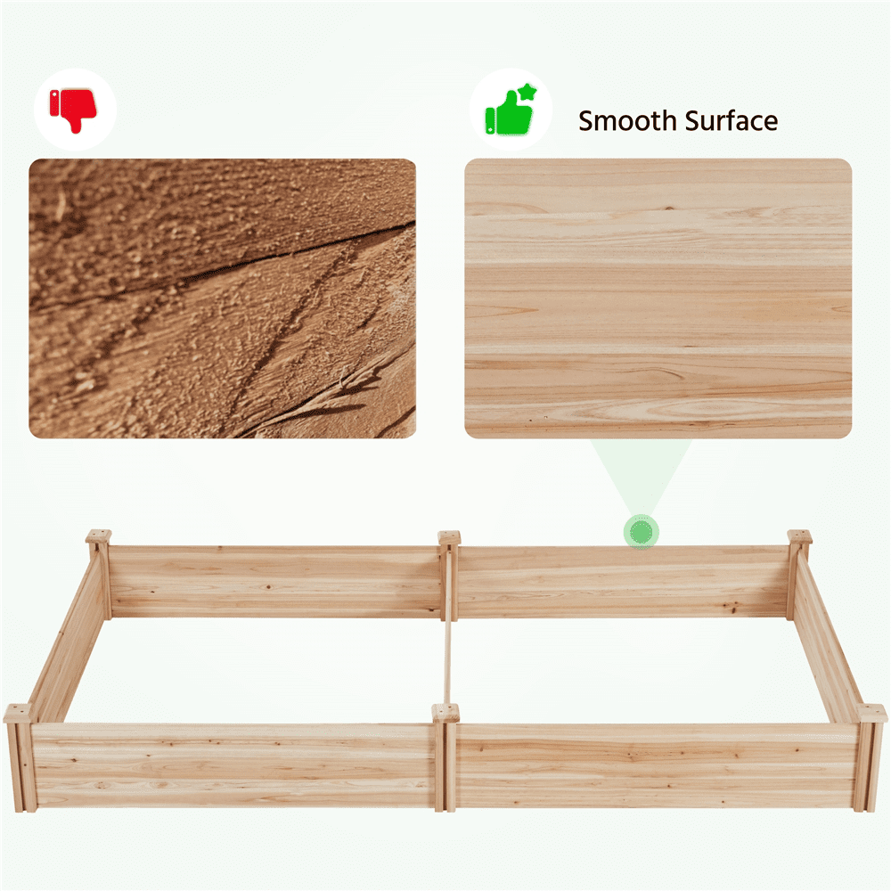 Alden Design Cedar Garden Bed Planter Box Raised Elevated Bed ,Outdoor