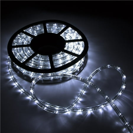 Outdoor Rope Lighting Ainfox 110V 100 Ft. 2 Wire Led Rope Lights Waterproof Indoor Outdoor Use for Backyard Party Christmas Thanksgiving Decoration (Cold White) ()
