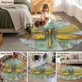 thumbnail image 6 of Ombre Dragonfly Large Area Rugs for Bedroom Living Room, Soft Non Slip Carpet Bedside Rug, Vintage Abstract Oil Painting Round Floor Cover Kitchen Accent Rug 3.3' for Dining Room/Office, 6 of 9