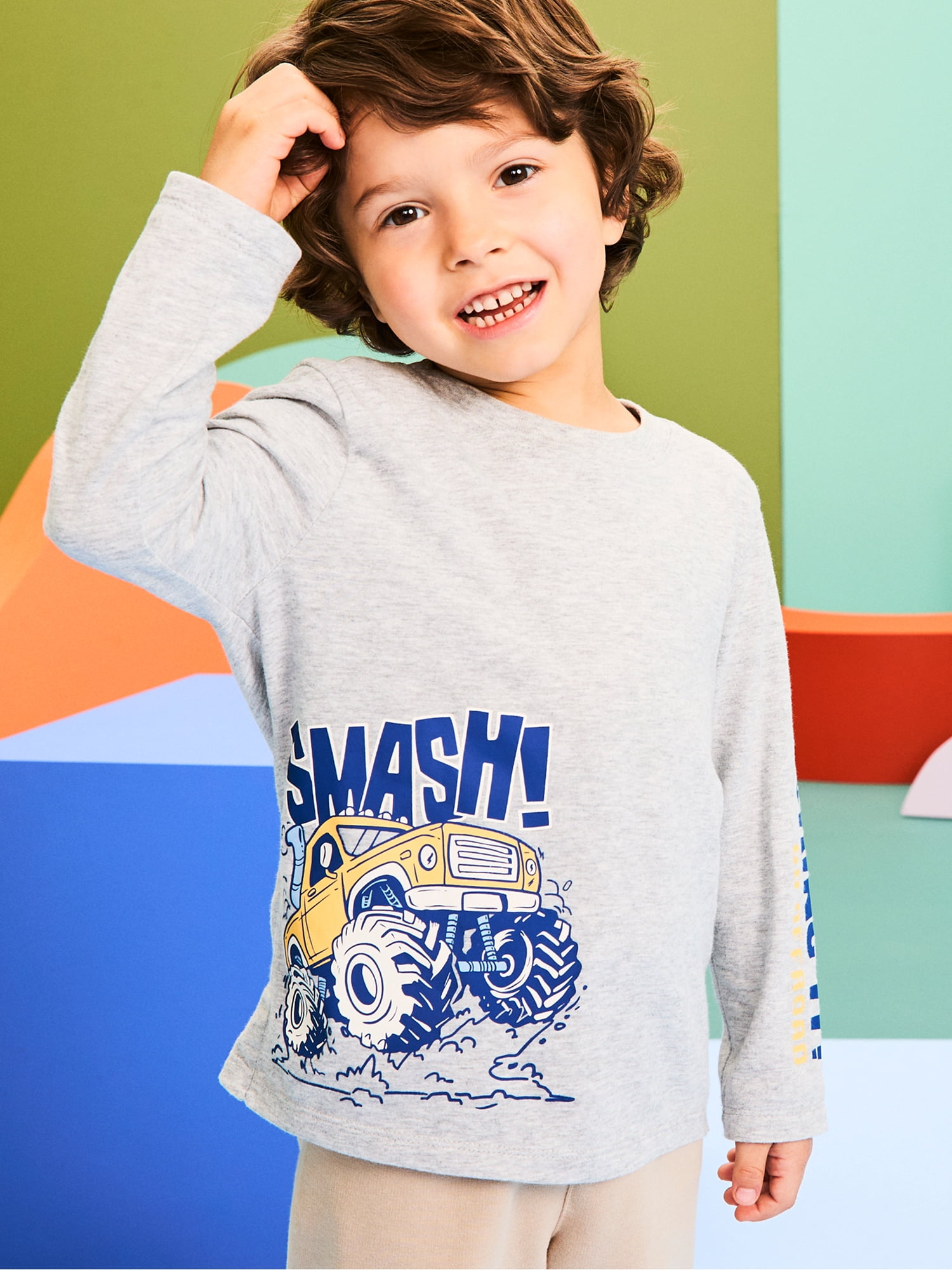 Garanimals Baby & Toddler Boys Long Sleeve Shirts, Single & 3-Pack, Sizes 0-6T