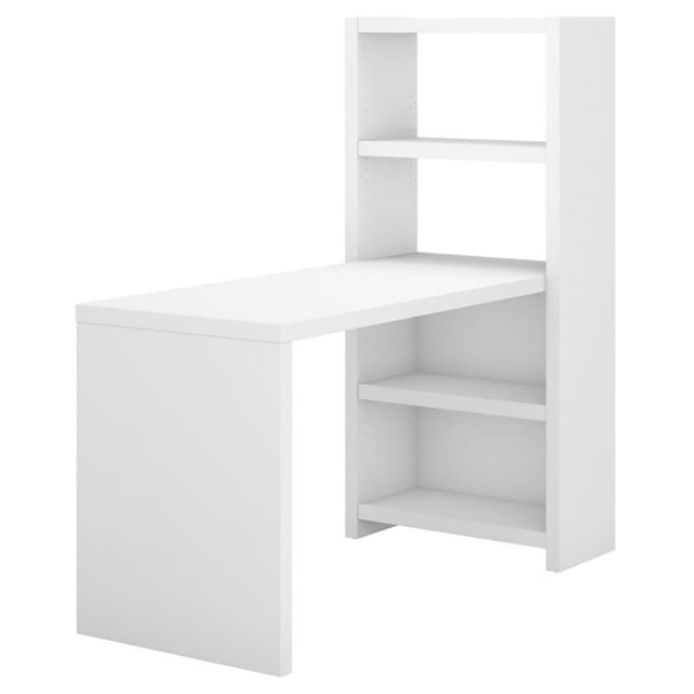 Scranton & Co Bureau Bibliothèque en Bois d'Ingénierie de 56 Pouces avec 4 Étagères en Blanc Pur