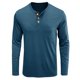 thumbnail image 5 of Blusas y camisas de manga larga con cuello redondo para hombre, blusa básica lisa de color puro y musculosa de manga larga, blusas y camisas de manga larga con cuello redondo para hombre., 5 of 5