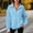 Blue, variant on ClodeEU Women's Quarter Button Collared Long Sleeve Sweatshirt,Casual Loose Pullover Top with Pockets Army Green,Women's Plus L