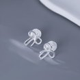 thumbnail image 6 of Solid 925 Sterling Silver Bow Clip On Earrings Ribbon for Women Bowknot Cuff Earrings Non Pierced Wrap Earrings, 6 of 11