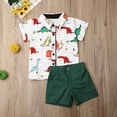 thumbnail image 2 of 2Pcs Summer Newborn Kids Baby Boy Cartoon Dinosaur print Tops Shorts  Suit 1-6 Years, 2 of 6