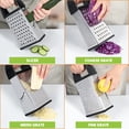 thumbnail image 3 of Cheese Grater with Container Box – Stainless Steel Kitchen Grater for Cheese, Parmesan, Zesting, Shredding, Cooking, and Kitchen Gadgets, Dishwasher Safe, 3 of 7