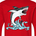 thumbnail image 4 of Inktastic Great White Shark Jumping Long Sleeve Youth T-Shirt, 4 of 5