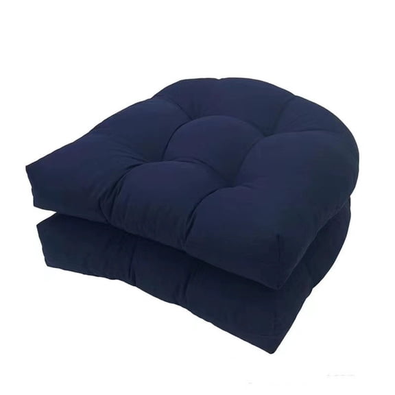 Indoor Outdoor U Shaped Cushion Set For Rattan Chairs 2 Pieces Navy Blue