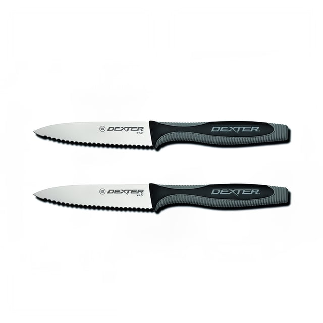 Dexter Russell V105SC-2PCP 3 1/2" Paring Knife Set w/ Soft Rubber Handle, High Carbon Steel