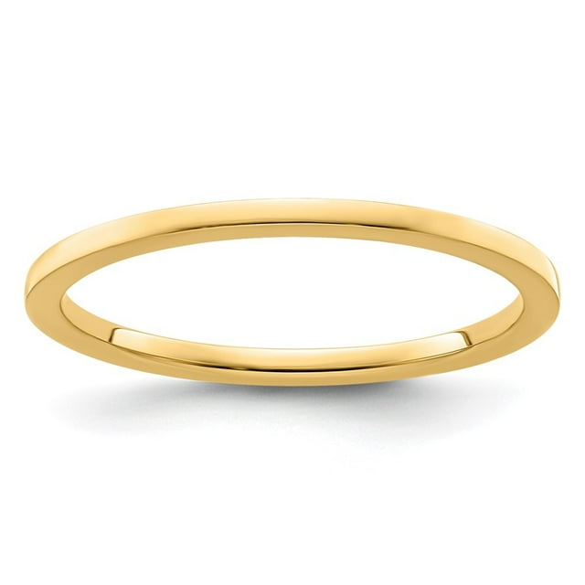 Diamond2Deal 14k Or Jaune 1,2 Mm Plat Polished Femmes Empilable Taille 5